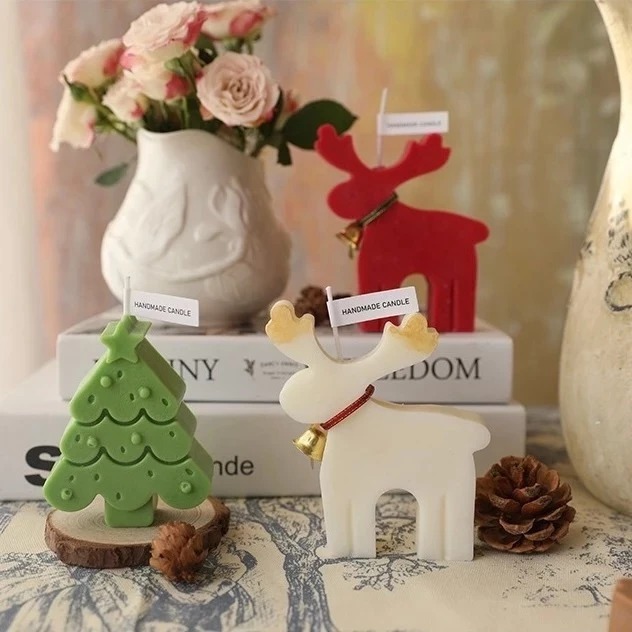 Nến Thơm Tuần Lộc Trang Trí Giáng Sinh, Noel, Khử Khuẩn, Trang Trí, Decor Phòng - ScentoraCandle