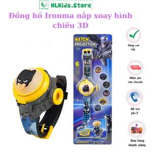 Đồng hồ hình chiếu nắp xoay có đèn cho bé trai + gái