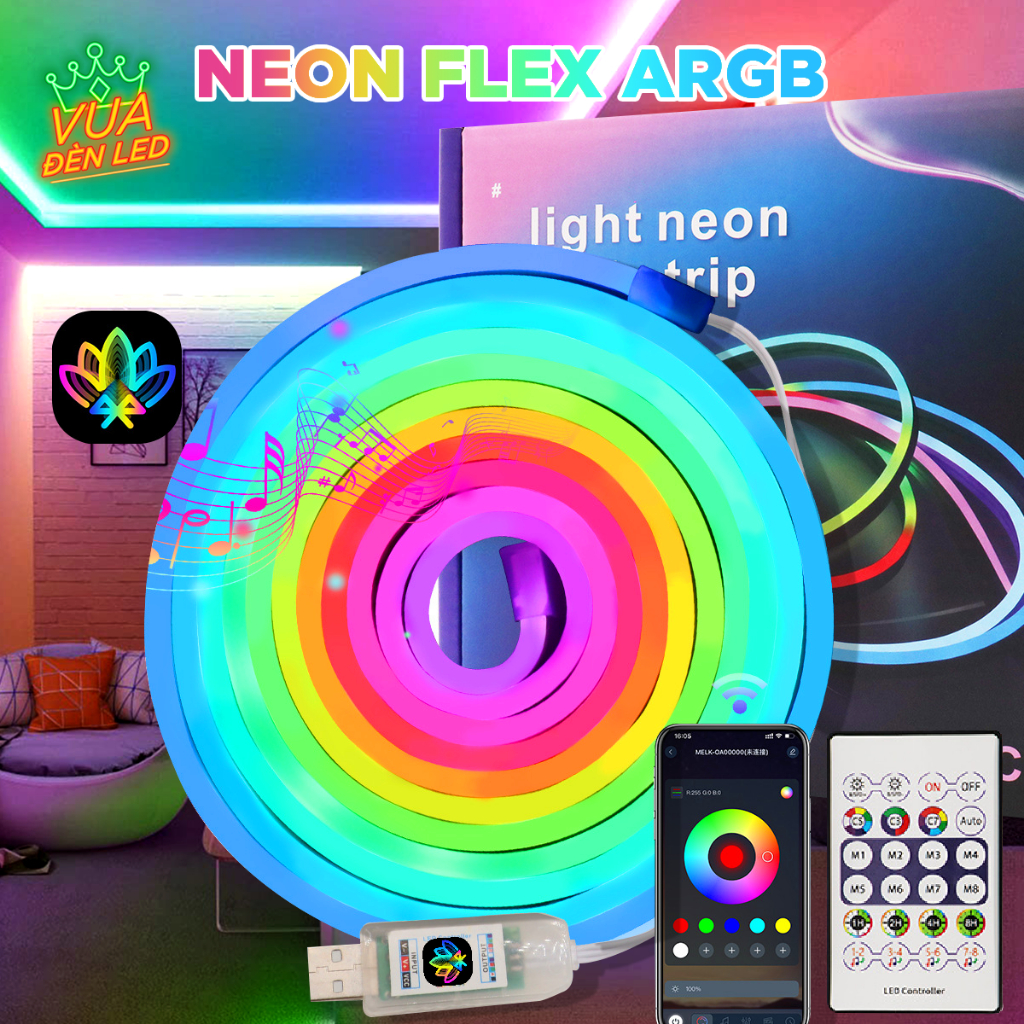 Đèn NEON FLEX dây đèn trang trí tường aRGB