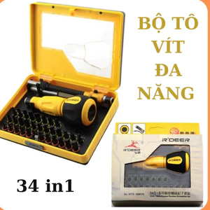 Bộ tô vít đa năng Rdeer thép CR-V 34 chi tiết,bộ tua vít sửa điện thoại,hộp tuốc nơ vít 34 trong 1,mũi vít từ tính,tua
