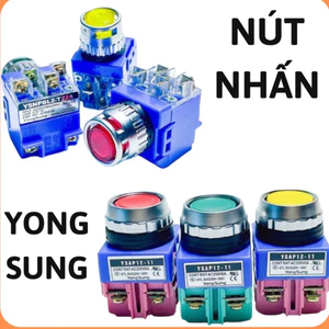 Nút nhấn nhả Yong Sung phi 25,nút nhấn tủ điện Yongsung chống nước, nút nhấn giữ, nút ấn nhả, nút ấn giữ 25mm,công tắc