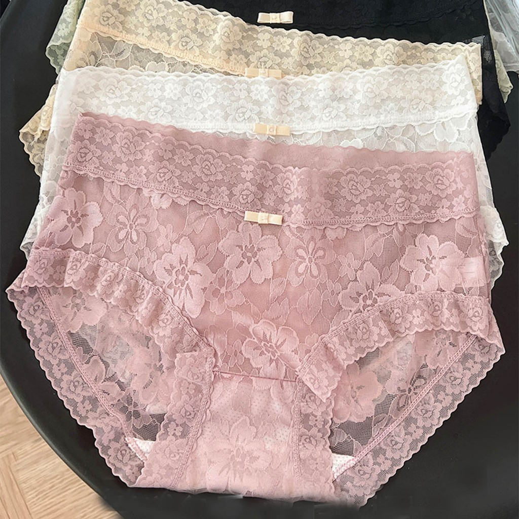 Sét 10 Quần Lót Nữ Ren Lụa Chất Mịn Đẹp Mềm Mại Êm Ái. Đáy Cotton, Giặt Máy Thoải Mái 356