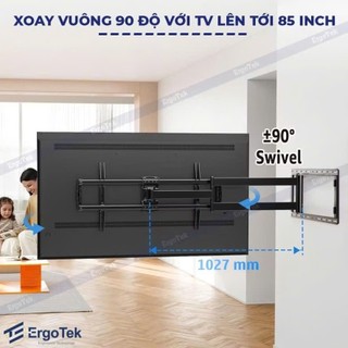 GIÁ TREO TIVI XOAY VUÔNG GÓC ERGOTEK E900 47 – 90 INCH