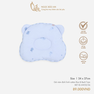 M&B (0-12M) Gối cho bé sơ sinh chống bẹp đầu, gối nằm sơ sinh chất cotton cao cấp mềm mại thoáng khí, định hình đầu bé