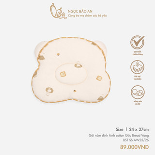 M&B (0-12M) Gối cho bé sơ sinh chống bẹp đầu, gối nằm sơ sinh chất cotton cao cấp mềm mại thoáng khí, định hình đầu bé