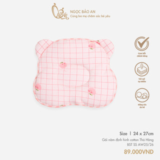 M&B (0-12M) Gối cho bé sơ sinh chống bẹp đầu, gối nằm sơ sinh chất cotton cao cấp mềm mại thoáng khí, định hình đầu bé