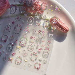 Sticker Decal Trang Trí Móng 5D Lụa Siêu Nét Đẹp Lung Linh | Hiệu Ứng Nổi Chân Thực | TheGIoiNail666