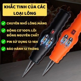 Máy nhổ lông vịt cầm tay, máy vặt lông măng tích điện 12-16h chống nước
