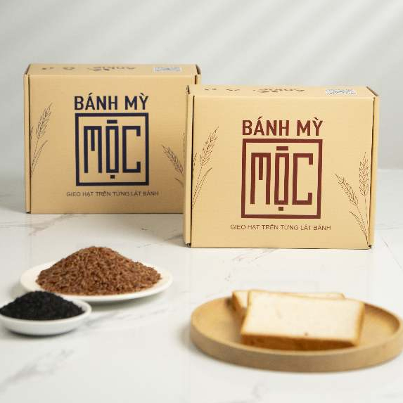 Bánh mỳ Mộc sandwich gạo lứt, mè đen ăn kiêng, nguyên cám cho người tiểu đường ANKIE - Hộp 6 Gói 330Gr