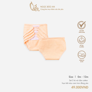 HONEY (0-12M) Set 5 tã dán sơ sinh vải cotton may giấu góc an toàn cho da bé thoáng mát