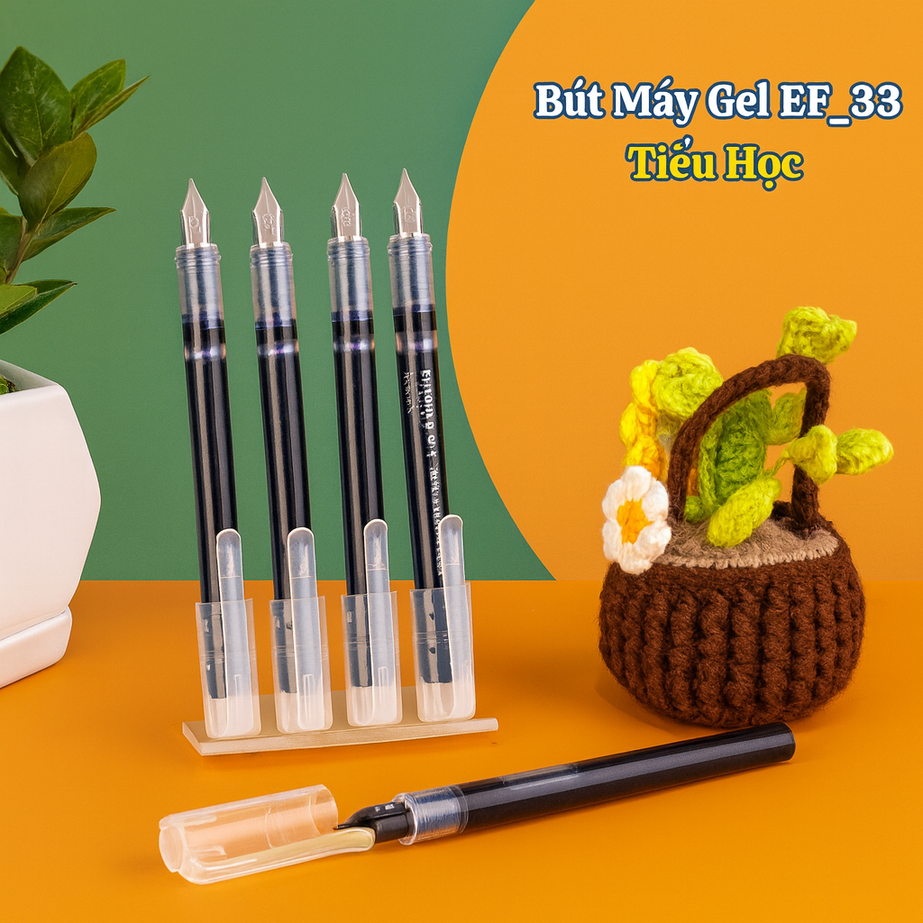 HOT Bút Máy Gell - F33 dành cho tiểu học,dùng mực trực tiếp,không cần bơm mực,ngòi êm trơn,