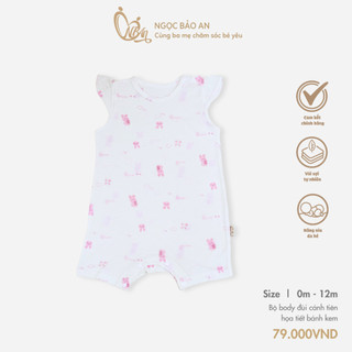 Honey (0-12M) Bộ body đùi cánh tiên sơ sinh chất vải mềm mại, thoáng mát có nút bấm vai cao cấp dành cho bé trai bé gái