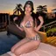 2Soonsumff Bộ bikini 3 mảnh họa tiết caro buộc dây bộ đồ bơi cao cấp cho nữ