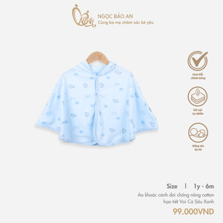 Honey (1-6Y) Áo choàng cánh dơi chống nắng vải cotton siêu mềm mại, thoáng mát an toàn cho da bé