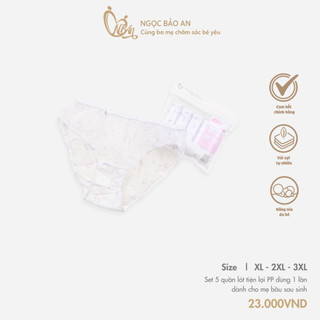 M&B (XL,2XL,3XL) Set 5 Quần lót tiện lợi PP sử dụng 1 lần cho mẹ bầu, mẹ sau sinh, đi chơi xa, du lịch từ 40kg - 70kg