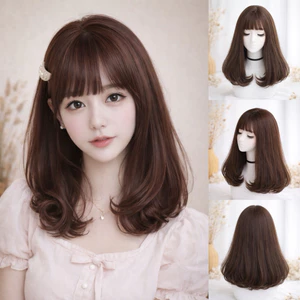 TÓC NGUYÊN ĐẦU CỤP NGANG VAI KÈM DƯỠNG, LƯỚI TRÙM