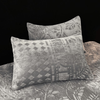 Ga giường và vỏ gối nỉ nhung cao cấp M2T BEDDING họa tiết in vân chìm sang trọng quý phái