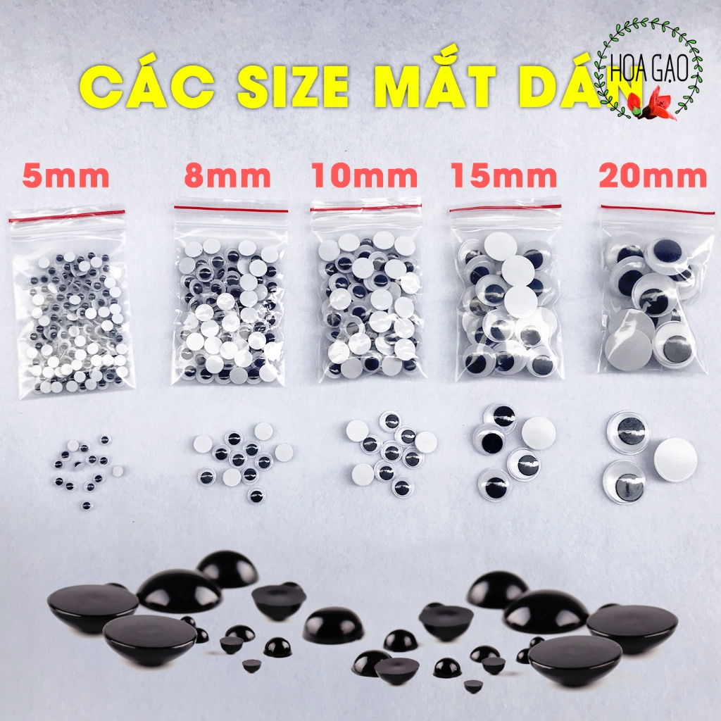 Mắt dán, mắt giả nhựa mắt thú bông làm đồ chơi cho bé handmade treo nôi ...