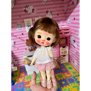 Set áo trễ vai váy bí hồng size dian mập,cừu bé,6 nhỏ(size khác vui lòng ib shop)