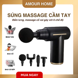 Súng massage cầm tay mini, Máy massage cầm tay mini 6 cấp độ chuyên sâu chính hãng - giảm đau mỏi cơ