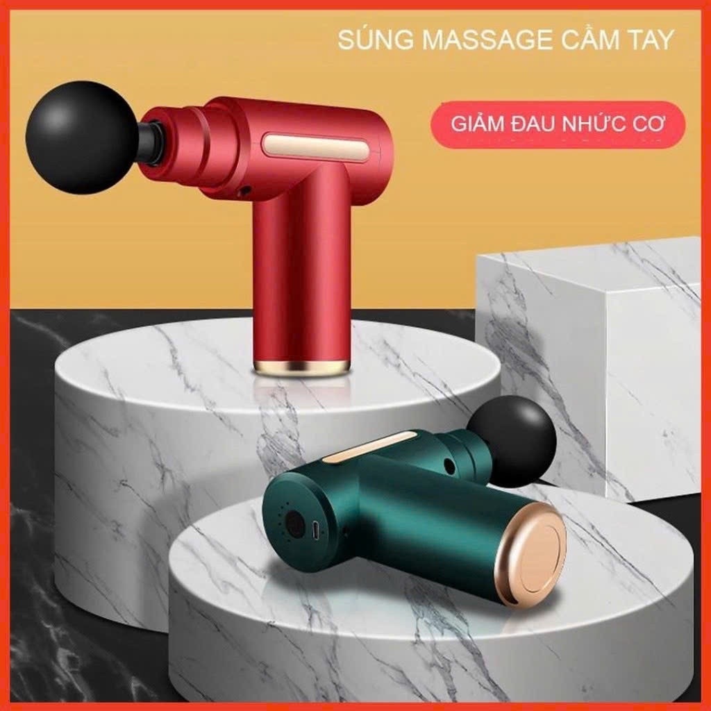 Súng massage cầm tay mini, Máy massage cầm tay mini 6 cấp độ chuyên sâu chính hãng - giảm đau mỏi cơ