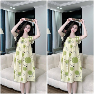 VÁY BẦU - LANH CỔ VUÔNG CÁNH TIÊN CÚC NGỌC DỄ MẶC - 12 Màu