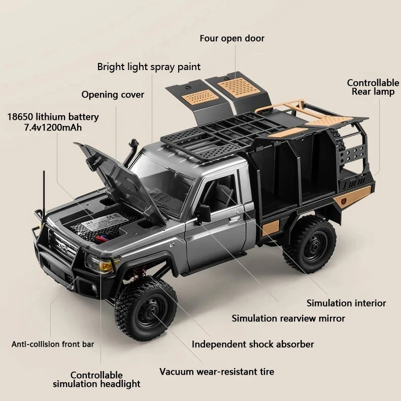 Xe Ô Tô Điều Khiển Từ Xa MN82s LC79 Tỉ Lệ 1:12, Offroad Leo Núi, 2.4GHz, Pin Sạc, Đồ Chơi RC Địa Hình Cao Cấp