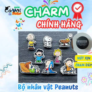 CHARM CHÍNH HÃNG: CHARM GẮN DÉP PEANUTS- HÀNG CHẤT DÀY - CỨNG- NÚT GẮN XỊN