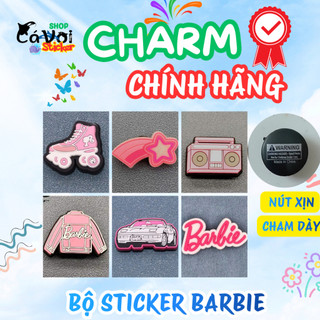 CHARM CHÍNH HÃNG: CHARM GẮN DÉP HỒNG BARBIE- HÀNG CHẤT DÀY - CỨNG- NÚT GẮN XỊN