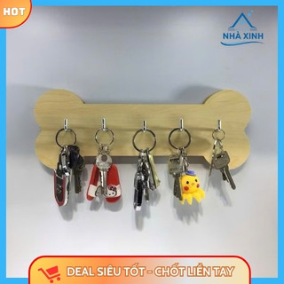 MÓC TREO CHÌA KHÓA QUẦN ÁO DÁN TƯỜNG BẰNG GỖ DECOR NHIỀU HÌNH XINH XẮN TIỆN LỢI