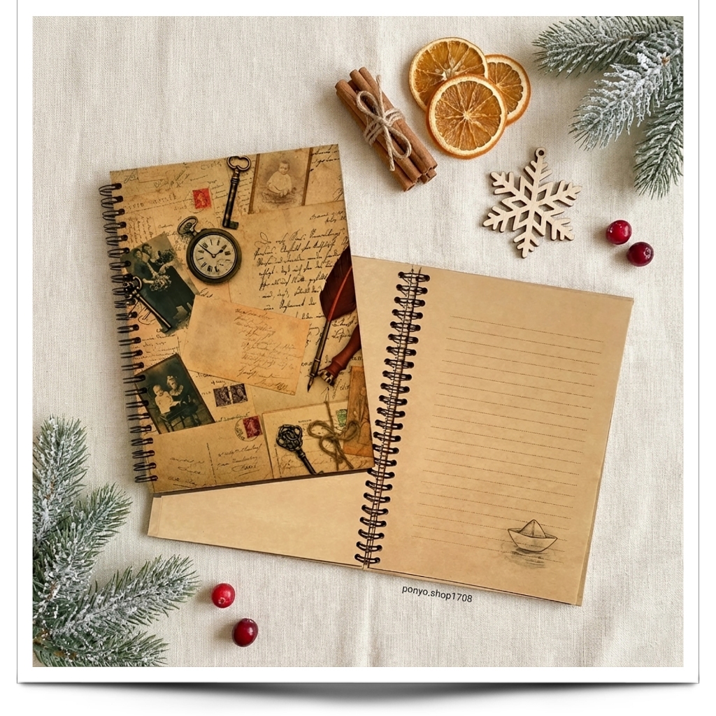 Sổ Tay Handmade Vintage A5 - Bìa Cứng Kraft | Mẫu Vintage Letter (Chủ ...