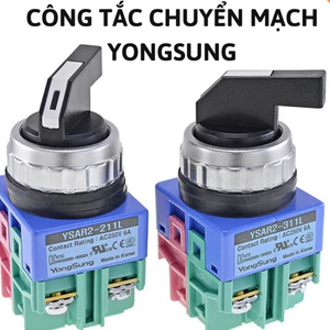 Công tắc xoay chuyển mạch Yongsung YSAR2-311L, công tắc chuyển mạch 2 và 3 vị trí Yongsung phi 25mm,công tắc xoay 2 vị