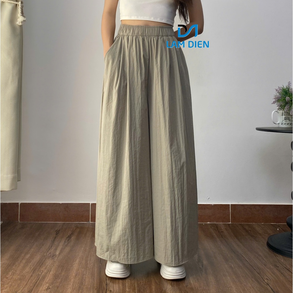 Quần Ống Rộng Chất Liệu Gió Lụa Có Túi Sườn, Quần Váy May Kỹ Phong Cách Trẻ Trung Năng Động Q019