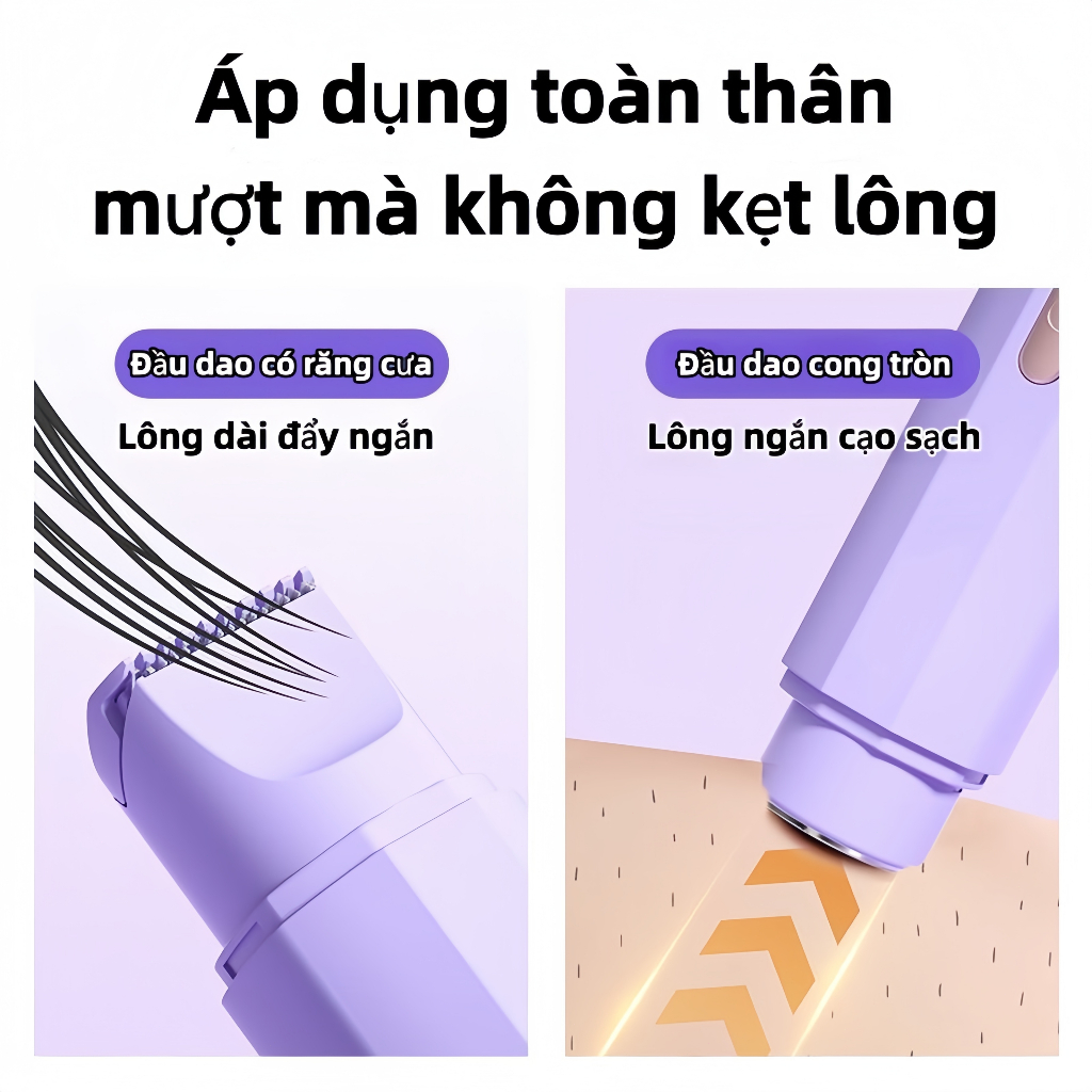 Tông đơ cao cấp 2 đầu cạo bikini vùng kín cho nữ, lưỡi dao thép không gỉ chống nước an toàn