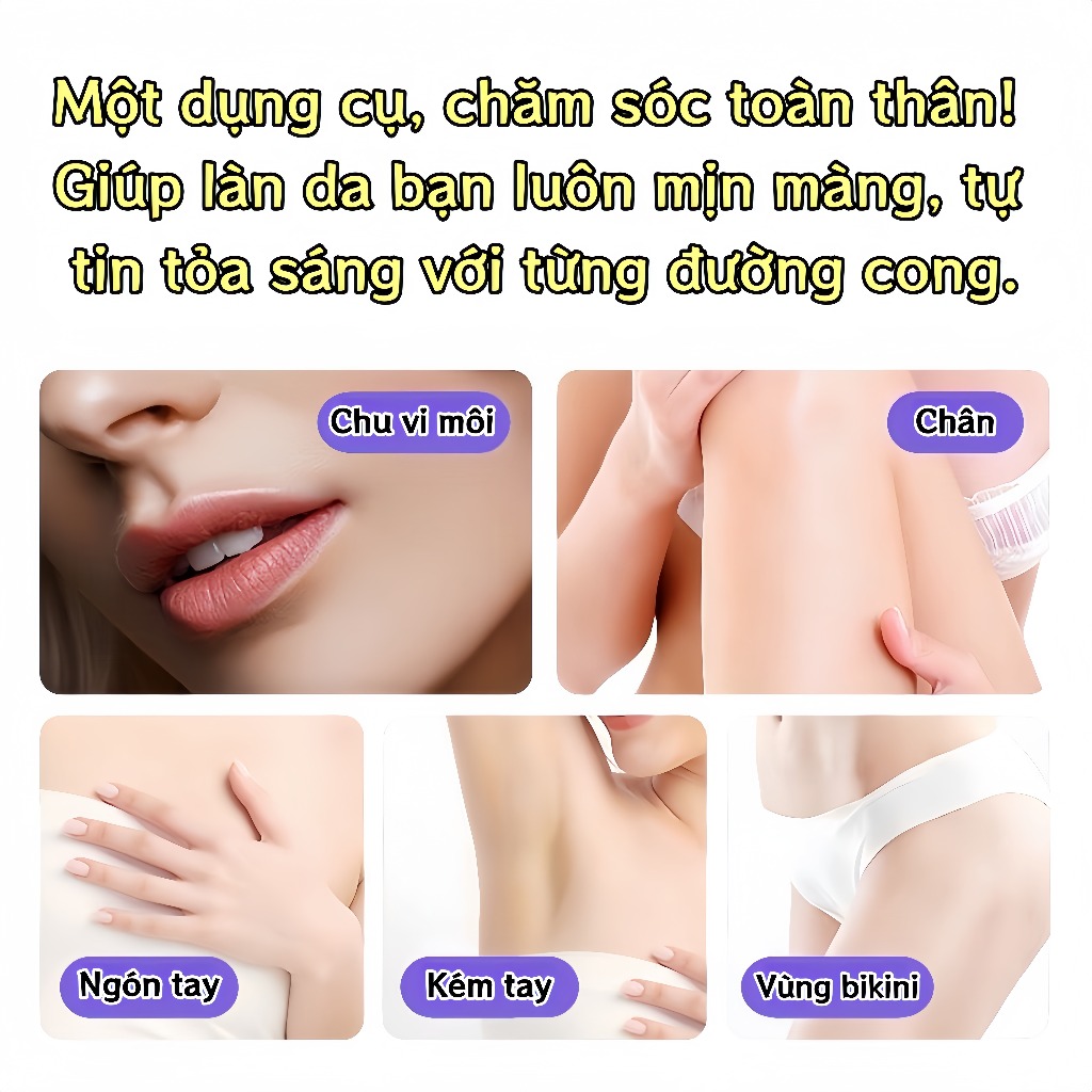 Tông đơ cao cấp 2 đầu cạo bikini vùng kín cho nữ, lưỡi dao thép không gỉ chống nước an toàn