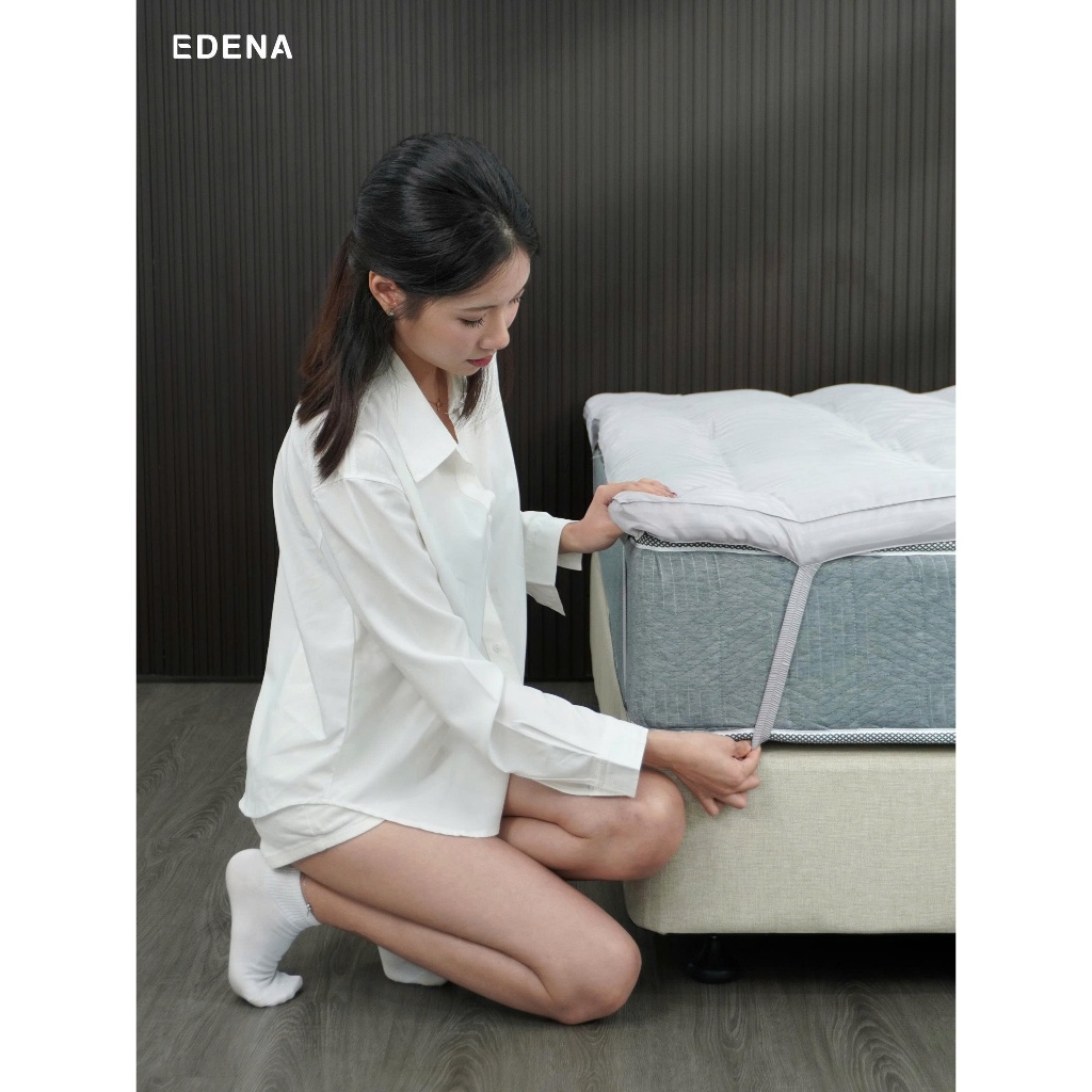 Topper Edena gòn dày 5cm , hỗ trợ tăng độ êm ái cho nệm, bồng bềnh thoáng khí, giúp ngủ ngon chuẩn khách sạn