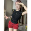 Áo Babytee Nữ Chấm Bi TUAN LE CLOTHING Áo Thun Phông Nữ Cổ Tròn Co Giãn Ôm Body Tôn Dáng <70kg Size
