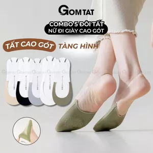 Combo 5 đôi vớ lười nữ đi giày cao gót GOMTAT, chất liệu cotton cao cấp - CAOGOT-SUX-1102-CB5