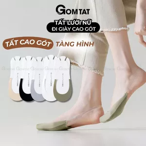Tất tàng hình nữ đi giày cao gót GOMTAT, vớ cao gót mùa hè có dây mang sau gót - CAOGOT-SUX-1102