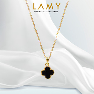 Dây chuyền nữ LAMY Black Onyx Flower Gold 6392