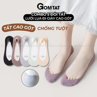 [MUA 5 TẶNG 1] Combo 5 đôi tất lười nữ GOMTAT, có đệm silicon chống tuột, chất liệu cotton mềm mại - SUX-1103-CB6