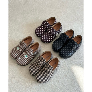Giày sục Mule Donkey chấm bi đế chunky