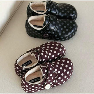 Giày sục Mule Donkey chấm bi đế chunky