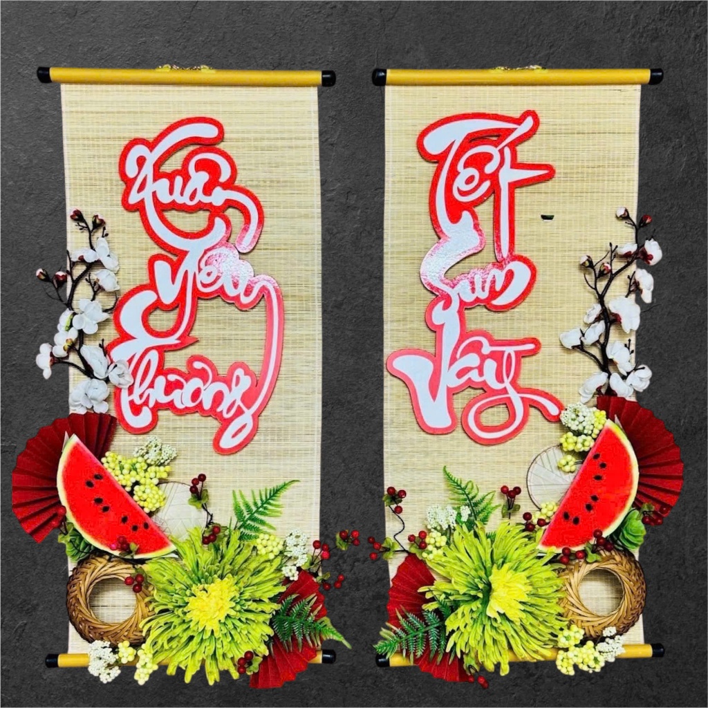 SET MÀNH TRE XUÂN ĐOÀN VIÊN trang trí Tết