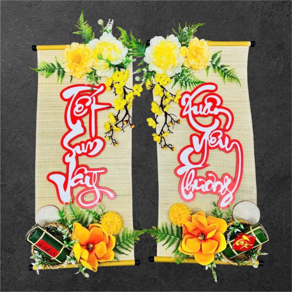 SET MÀNH TRE XUÂN ĐOÀN VIÊN trang trí Tết