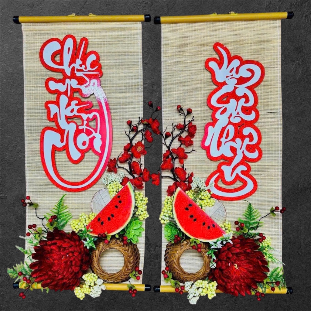 SET MÀNH TRE XUÂN ĐOÀN VIÊN trang trí Tết