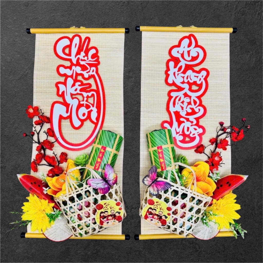 SET MÀNH TRE XUÂN ĐOÀN VIÊN trang trí Tết