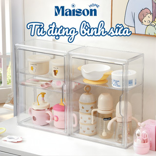 [HÀNG XỊN] Tủ Đựng Bình Sữa Em Bé Đủ Cỡ Chống Bụi Bẩn Arcrylic Trong Suốt MAISON