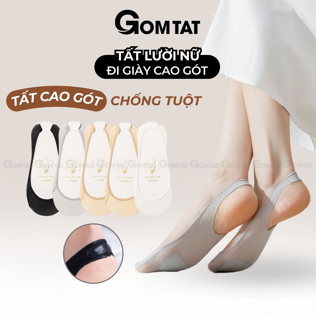 [FLASHSALE] Tất vớ lười nữ đi giày cao gót GOMTAT, chất liệu cotton êm chân hút ẩm thoáng khí - CAOGOT-SUX-19218-1DOI