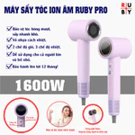 Máy sấy tóc ION Âm Ruby Pro, gỡ tóc sơ rối, giữ tóc mềm mượt, bền đẹp, 1600W, có 3 chế độ nhiệt — ảnh 1
